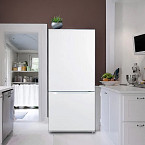 18.7 CF White Bottom Mount Refrigerator