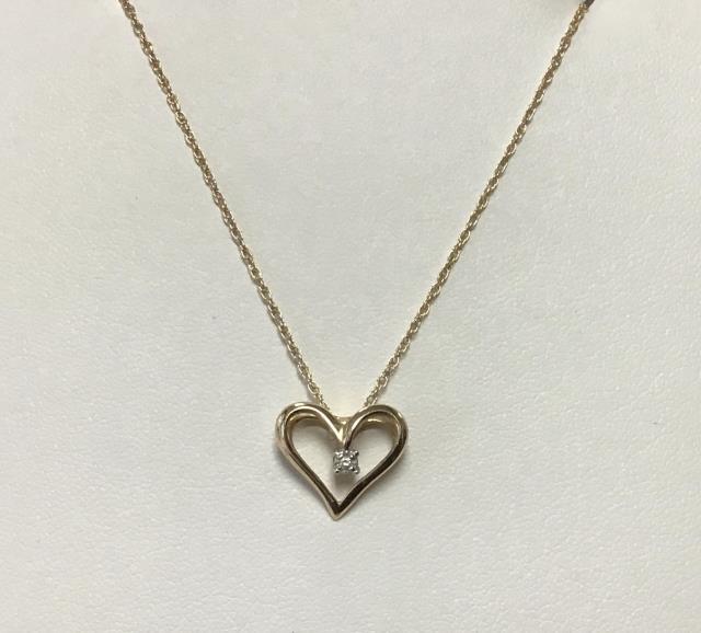 New Generations  Diamond Heart Gold Necklace 