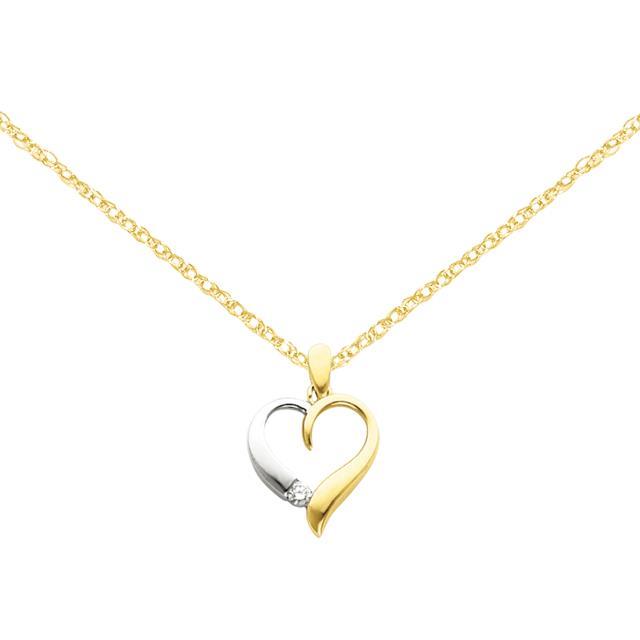 New Generations 14K Two-Tone Diamond Heart Necklace
