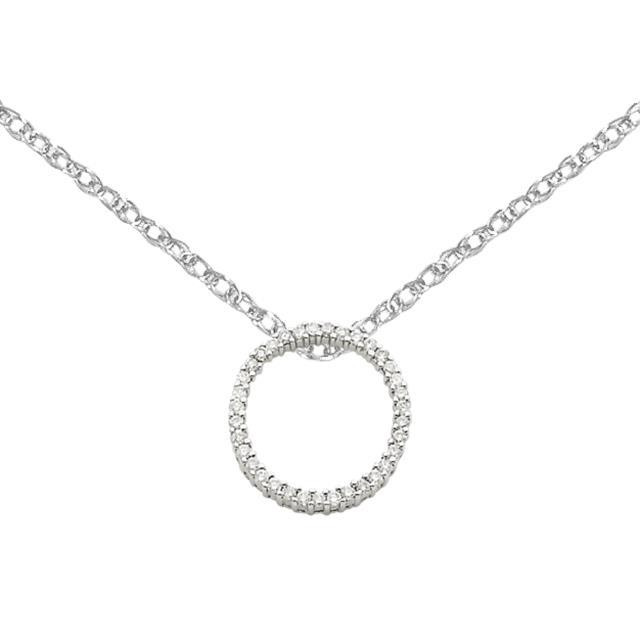 New Generations White Gold Diamond Circle Necklace