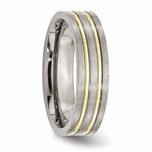 New Generations Yellow Grooved Titanium Band