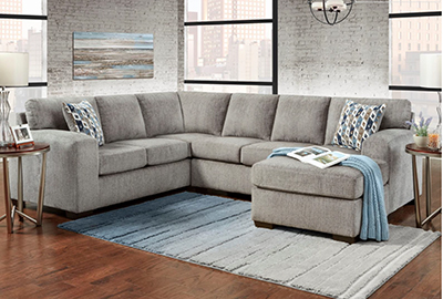 Silverton Pewter Chaise Sectional