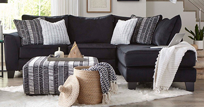 Groovy Black Sectional