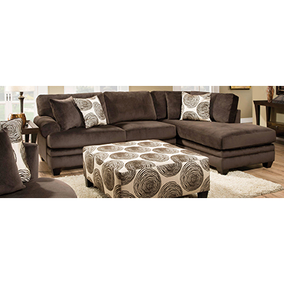Groovy Chocolate Chaise Sectional 0