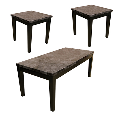 Black Faux Marble 3-Pack Tables