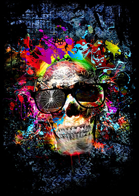 Color me Skull Temp Glass w/ Foil 40x60 0
