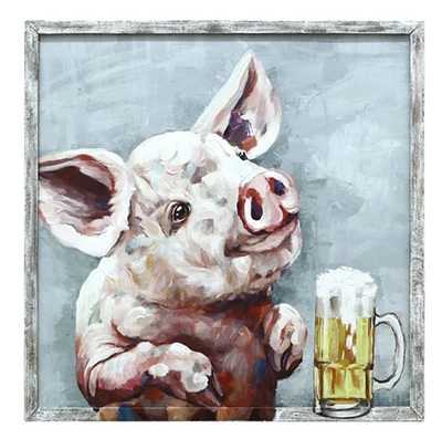 Crestview Pig and Beer Wall Art