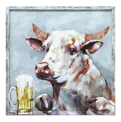 Crestview Cow and Beer wall art