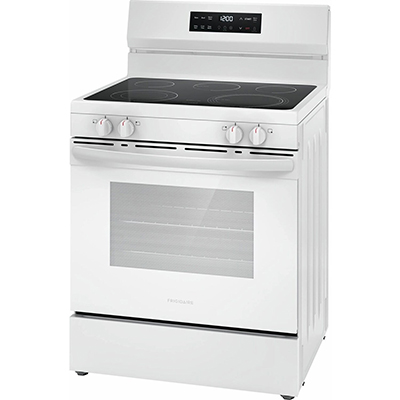 30" Electric Smooth Steam Clean Range White 0