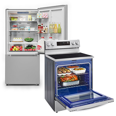 Refrigerator & Electric Range Bundle, Stainless