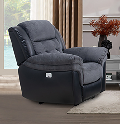 Dual Reclining Two-Tone Grey Glider Recliner 0