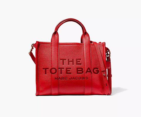 LEATHER TOTE BAG TRUE RED