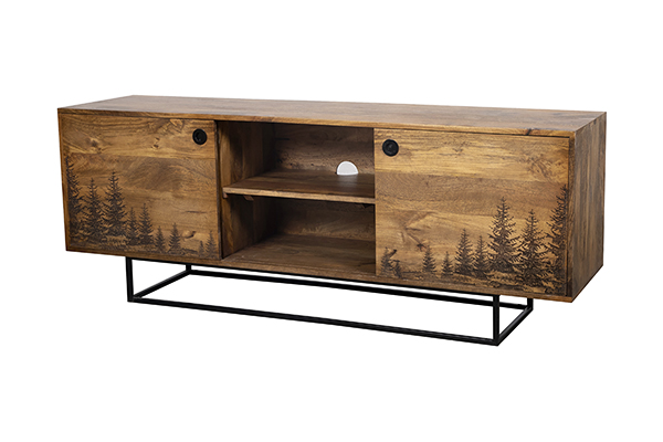 Cascade Tree Laser Etched TV Stand 0