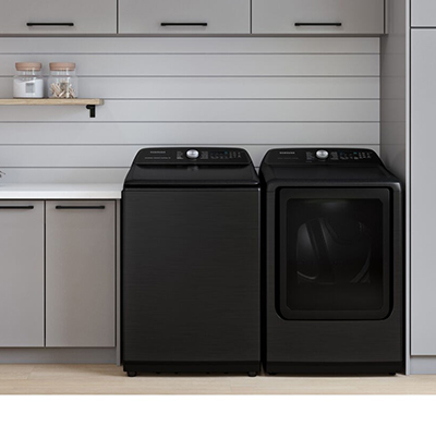 Best Smart Top Load Washer & Electric Dryer-Brushed Black