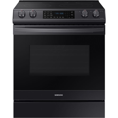 6.3 CF / 30" Electric Slide-In Range, Convection, Air Fry, Wi-Fi - Black Stainless