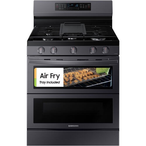 6.0 CF / 30" Smart Gas Range, Flex Duo, Convection, Air Fry - Black Stainless