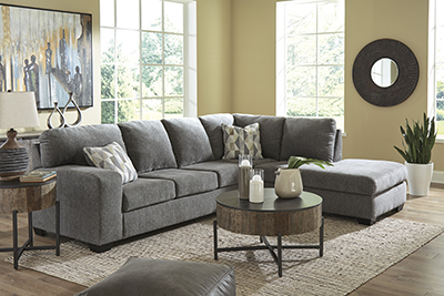 Dalhart Charcoal 2 pc Sectional RAF Chaise 0
