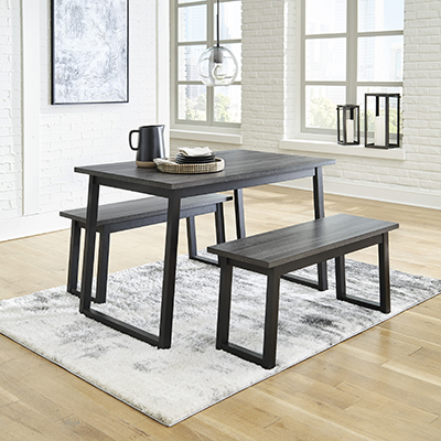 Garvine Dining Table and Benches 0