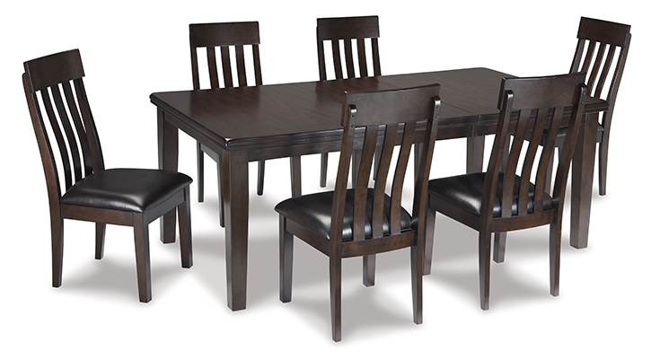 Haddigan Dark Brown Dining Table 6 Chairs 0