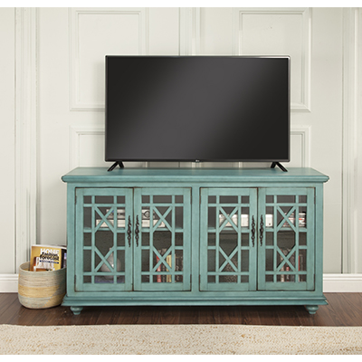 Rent Elegant Jules Teal TV Stand | TV Stands Furniture Rental | RENT-2-OWN