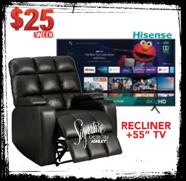 Recliner + 55" TV 