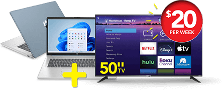 HP Laptop and 50" TV