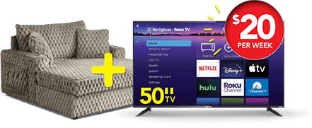 Mega Chaise and 50" TV