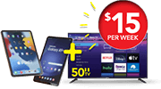 iPad or Tablet and 50" TV