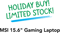 Holiday Buy! Limited Stock! MSI 15.6 inches Gaming Laptop