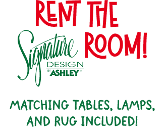 Rent The Room - Matching Tables, Lamps, and Rug Included!