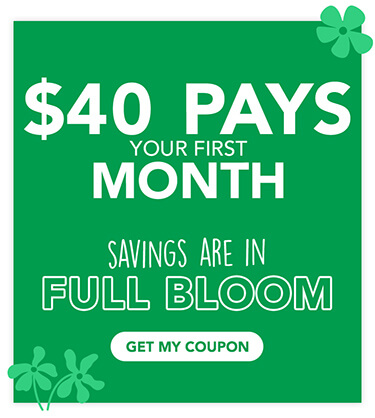$40 Pays Your First Month - Savings Are In Full Bloom! Get My Coupon